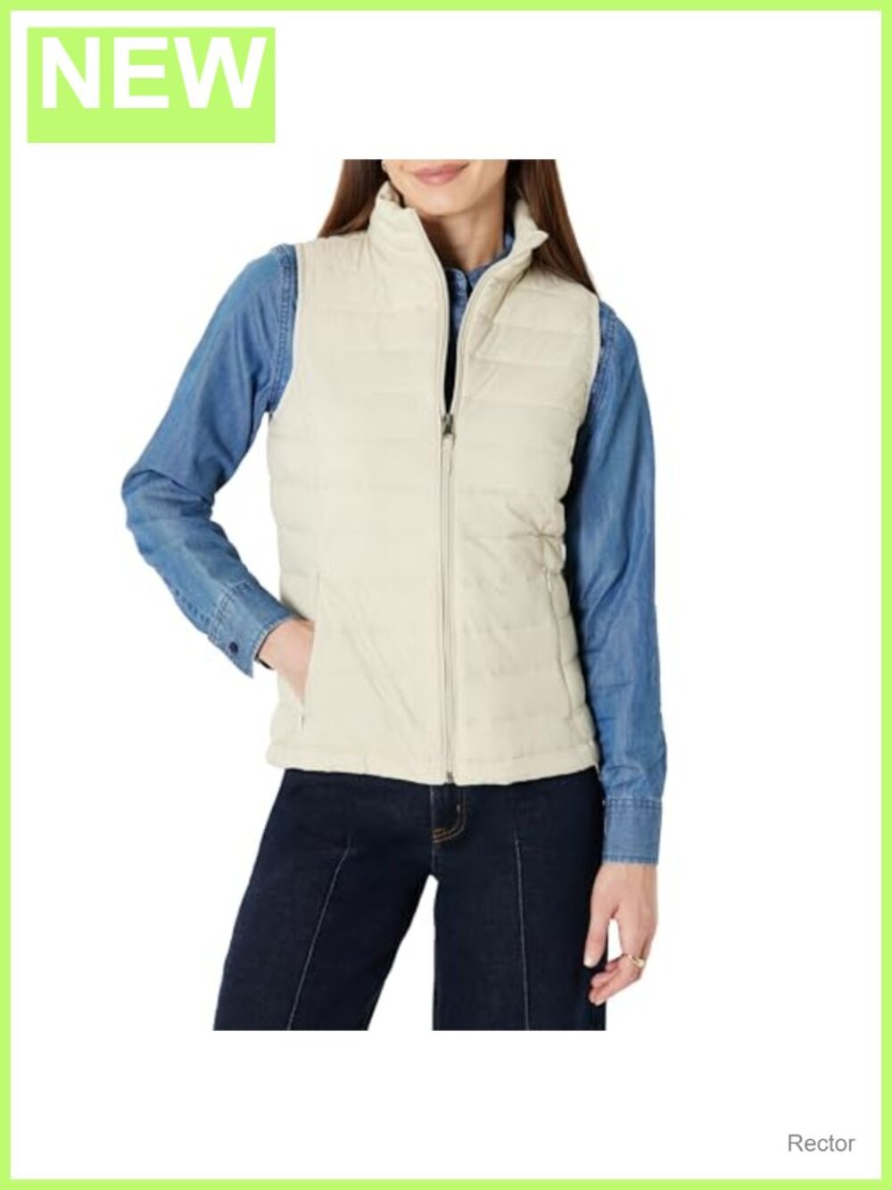 Women's Water-Resistant Packable Puffer Vest Quilted Zip Pocket